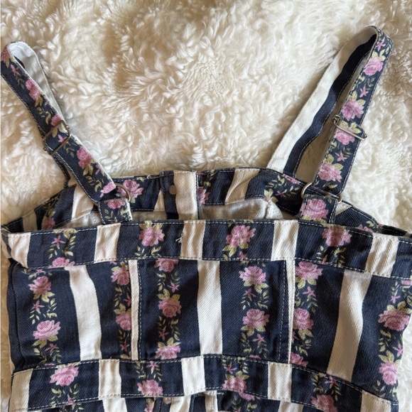 Forever 21 Floral Denim Print Bustier Style Crop Top - Picture 6 of 7